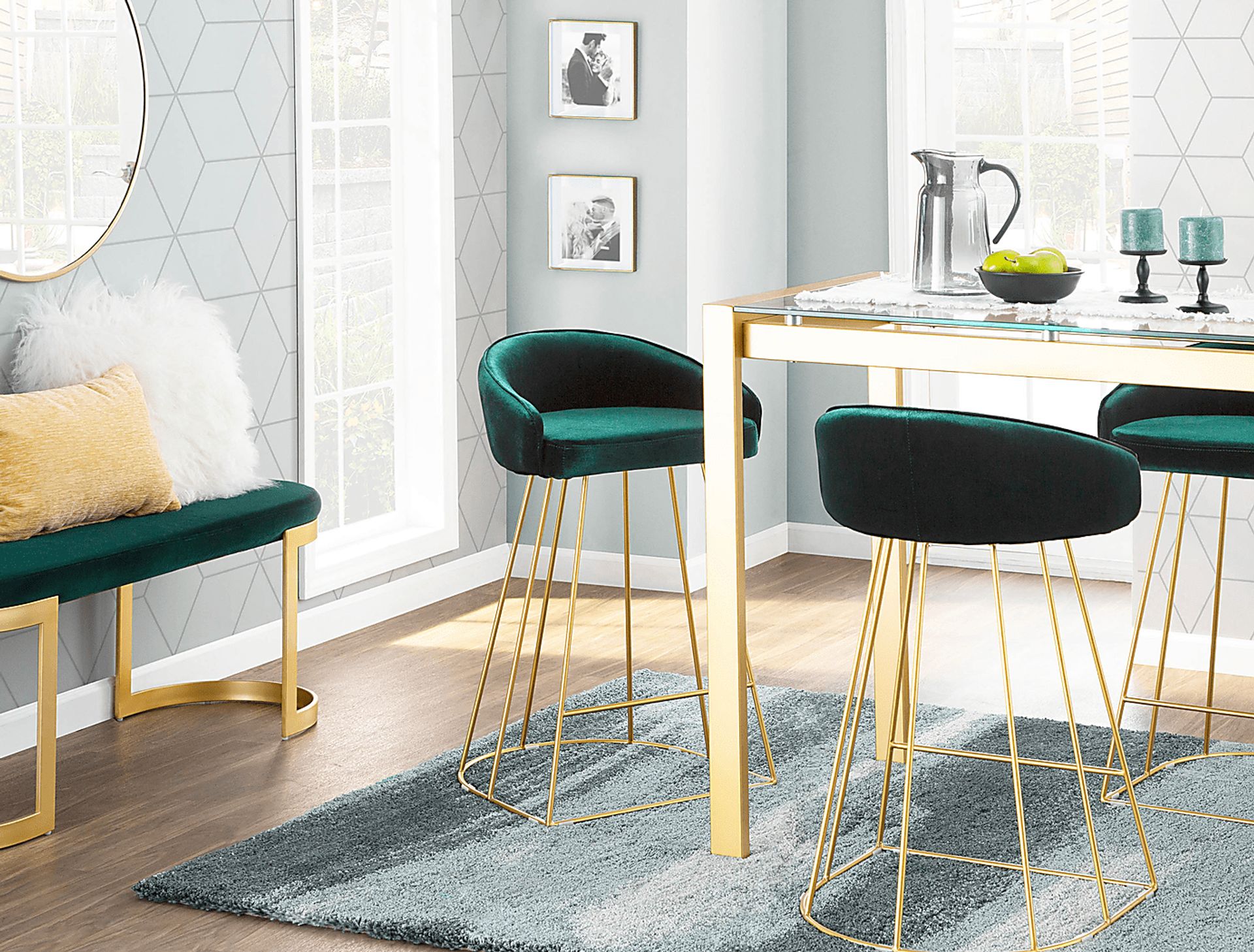 Filia Green Counter Height Stool, Set of 2 - Image 4