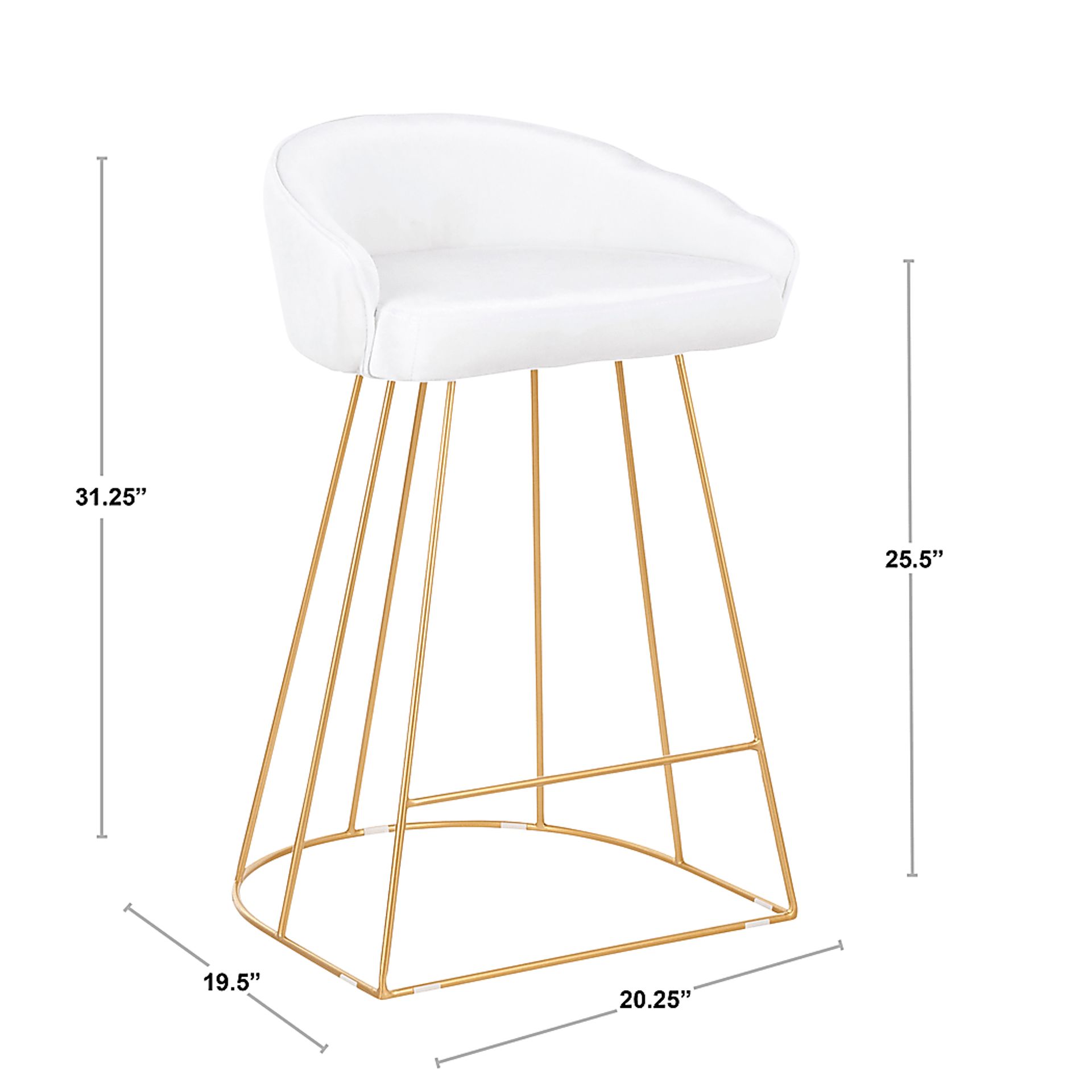 Filia White Counter Height Stool, Set of 2 - Image 3