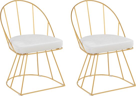 Filia White Dining Chair, Set of 2