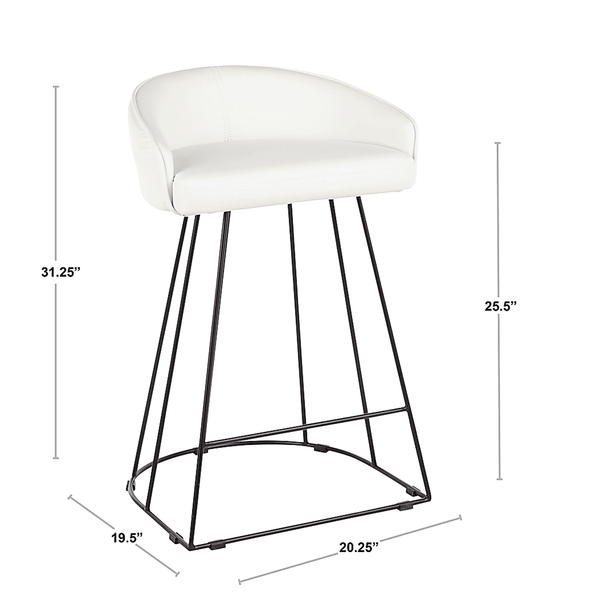 Filia White Ultrahyde Counter Height Stool, Set of 2 - Image 3