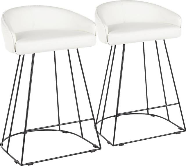 Filia White Ultrahyde Counter Height Stool, Set of 2 - Thumbnail - Image 1