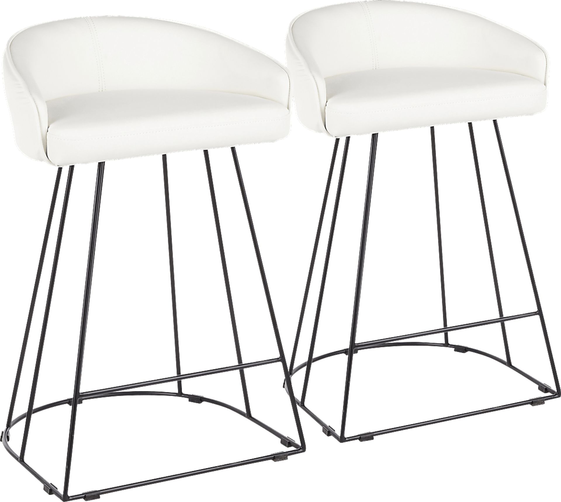 Filia White Ultrahyde Counter Height Stool, Set of 2 - Image 1
