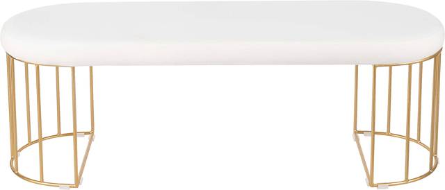 Filia White Velvet Bench - Thumbnail - Image 3