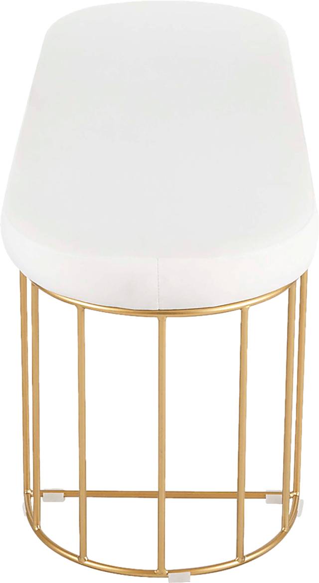 Filia White Velvet Bench - Thumbnail - Image 4