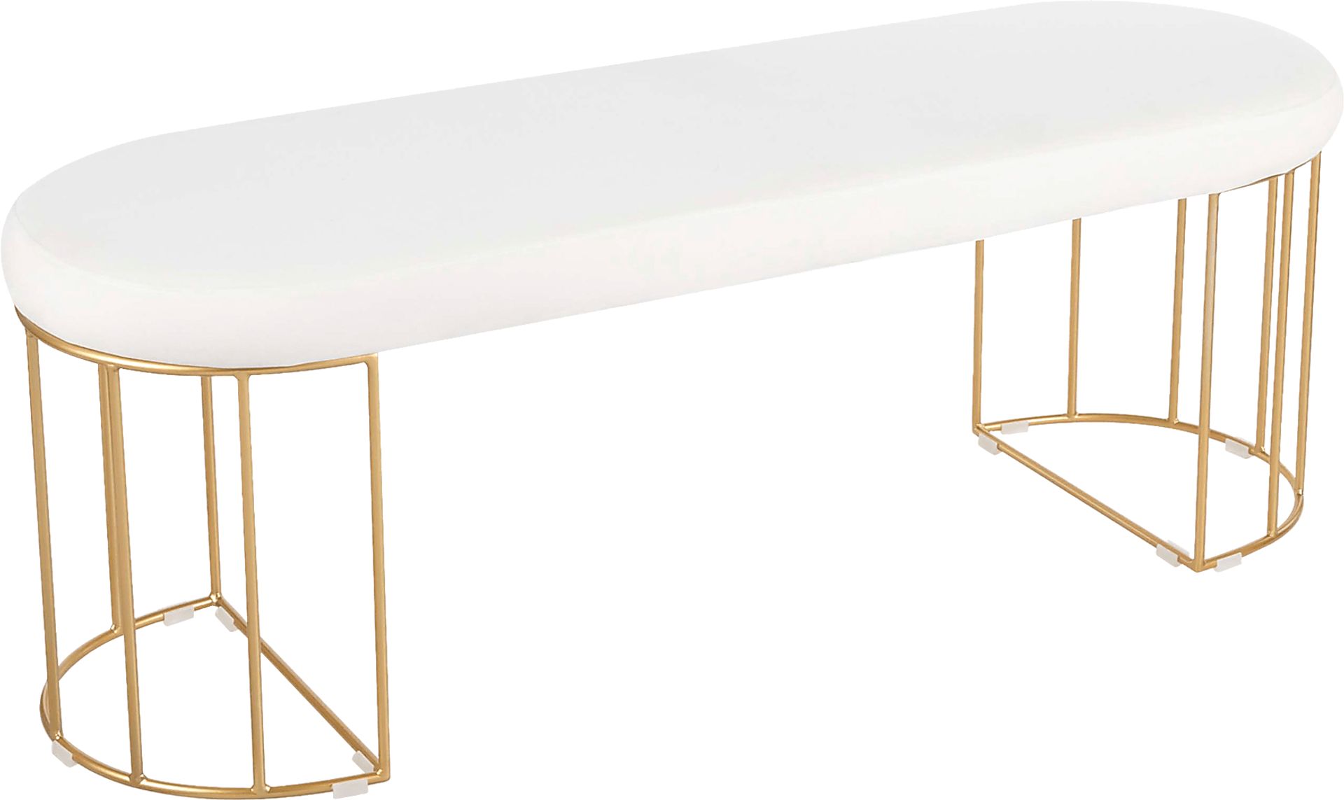 Filia White Velvet Bench - Image 1