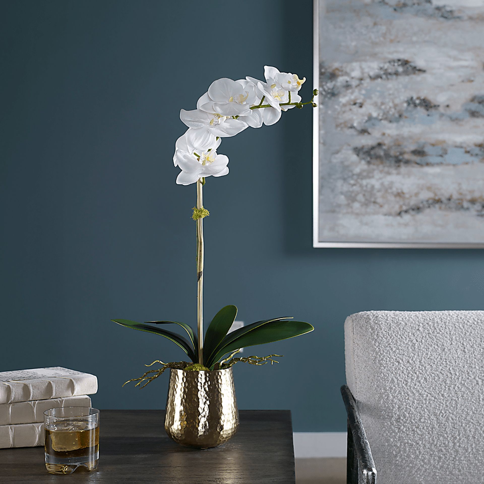 Fillingim White Faux Orchid - Image 2