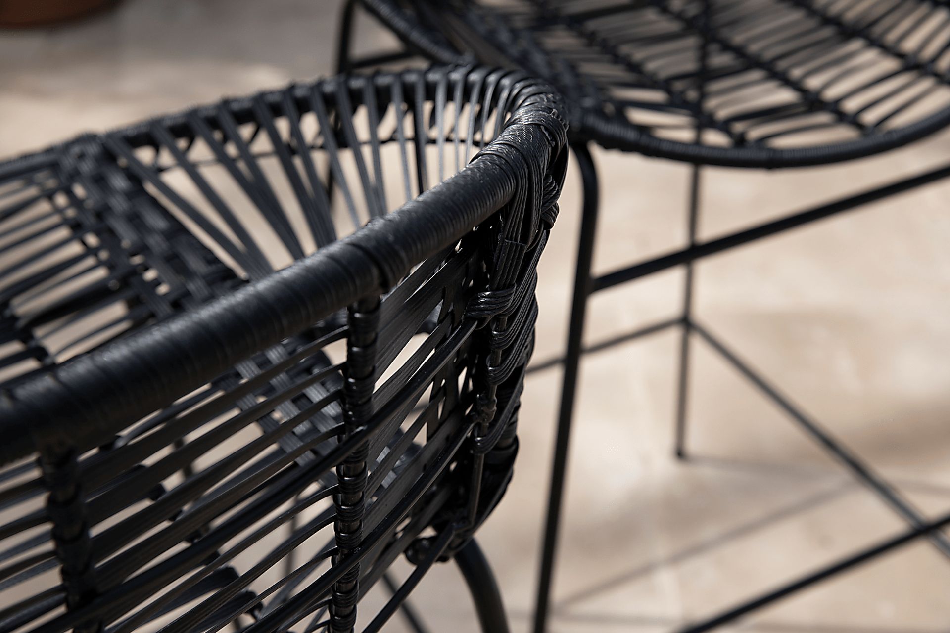 Filoi Black Outdoor Barstool, Set of 2 - Image 3