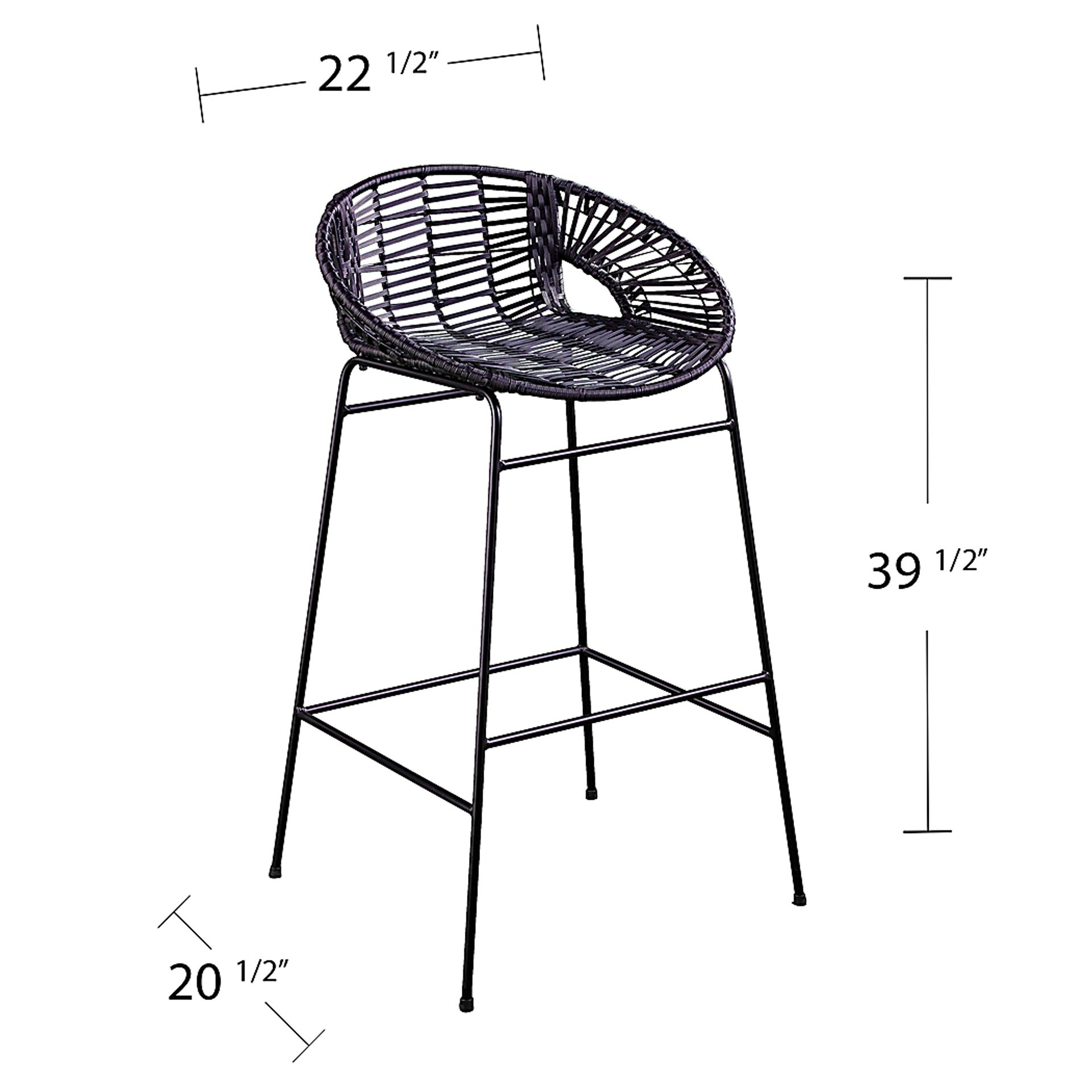 Filoi Black Outdoor Barstool, Set of 2 - Image 6