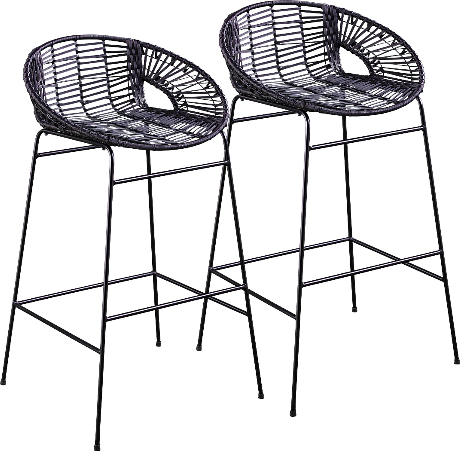 Filoi Black Outdoor Barstool, Set of 2 - Image 1