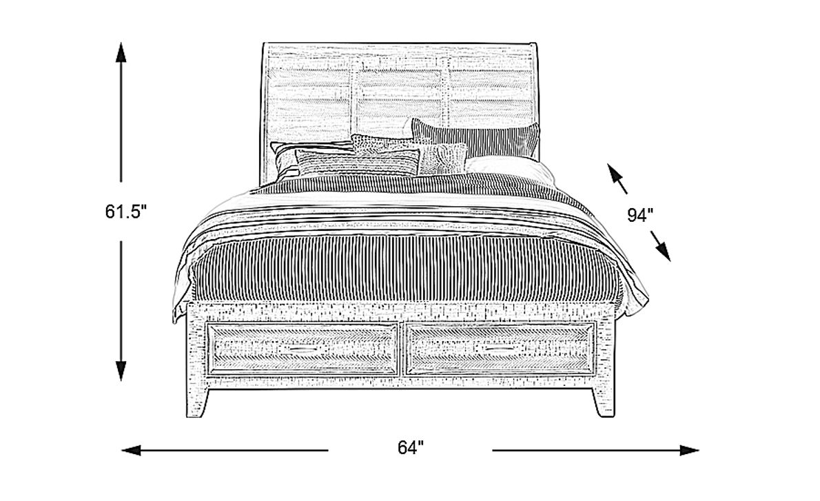 Finlay Espresso 3 Pc Queen Sleigh Bed with Storage Rooms To Go