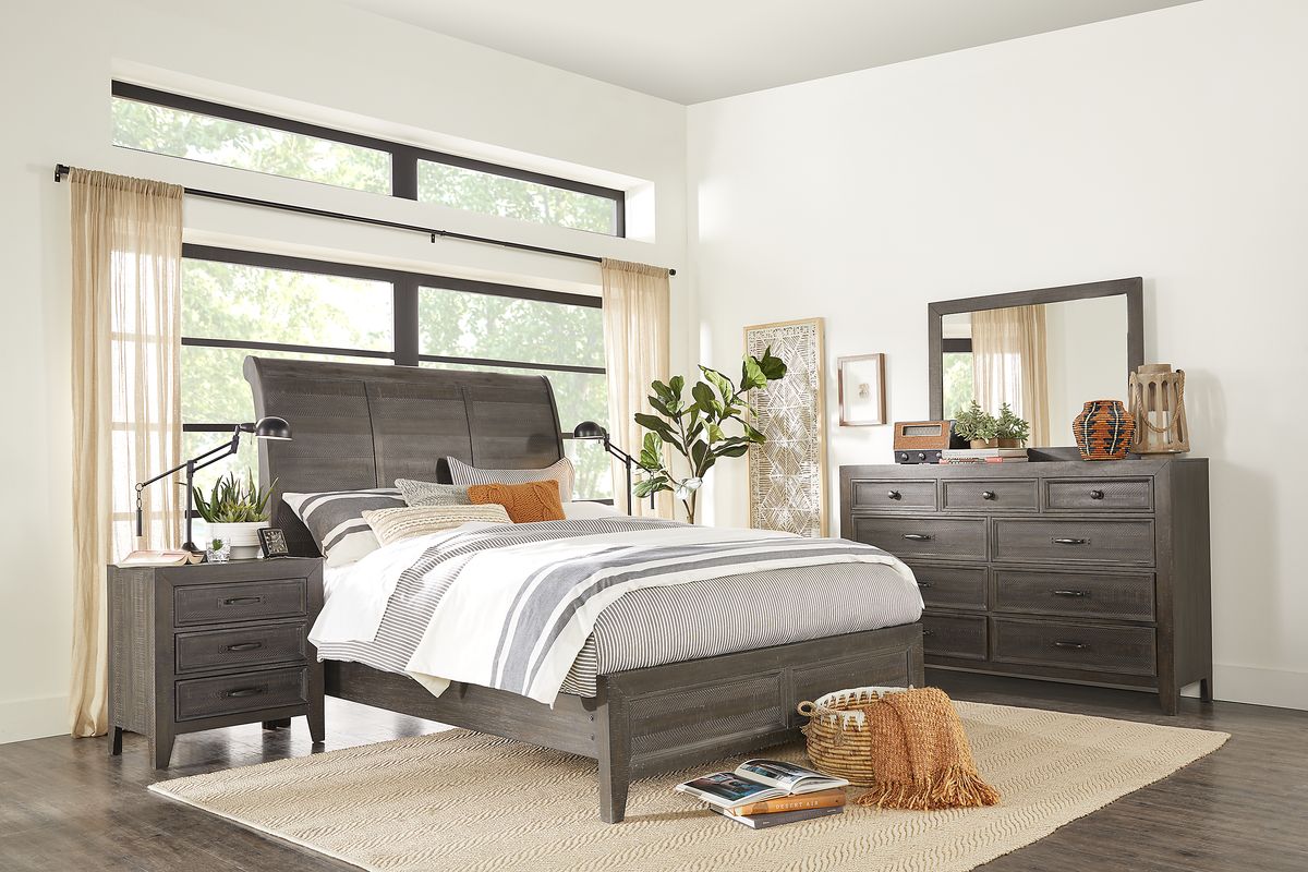 Finlay 5 Pc Espresso Dark Wood King Bedroom Set With 3 Pc King