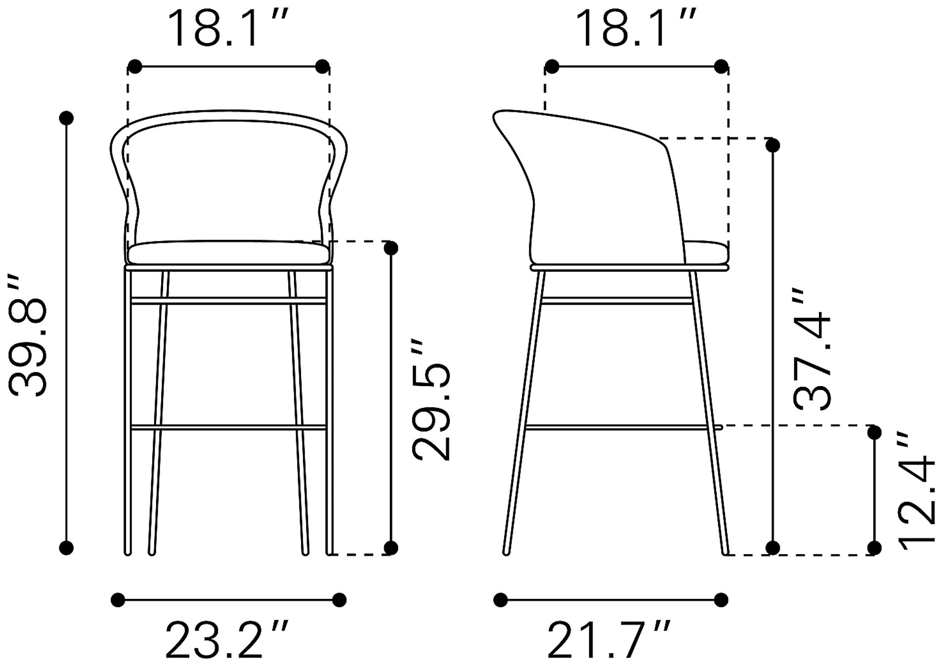 Finneyoaks Black Barstool, Set of 2 - Image 11
