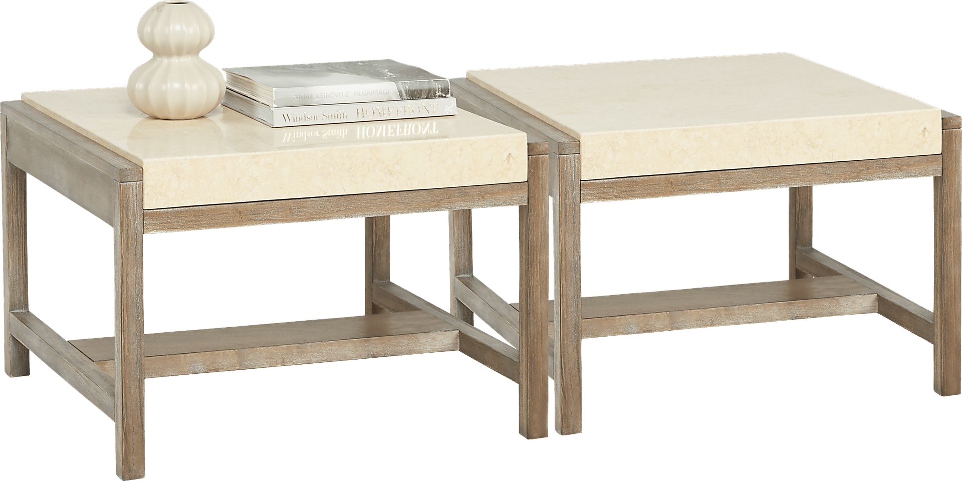 Finton Natural 2 Pc Bunching Cocktail Table - Image 1