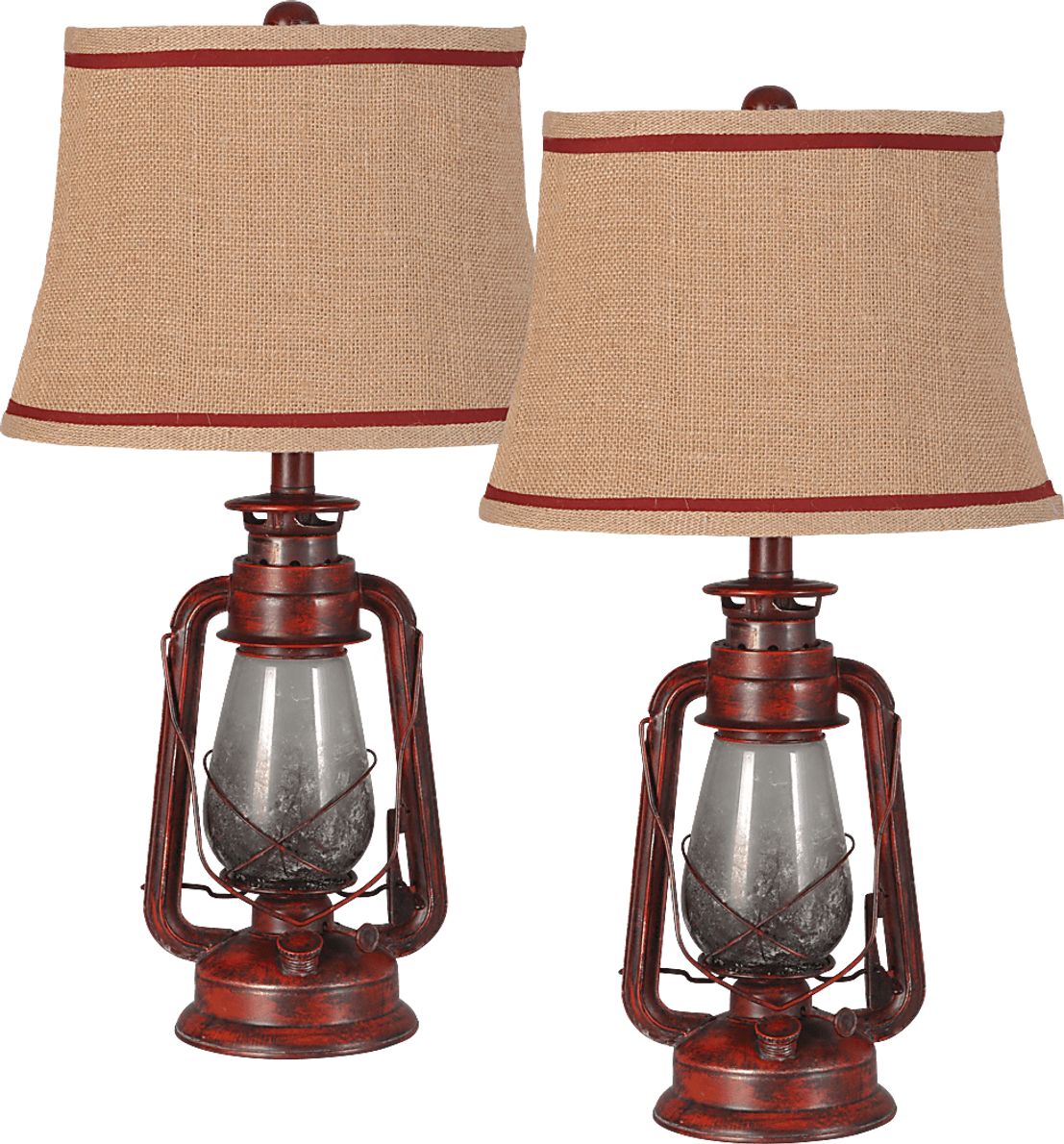 Fintry Place Red Lamp, Set of 2