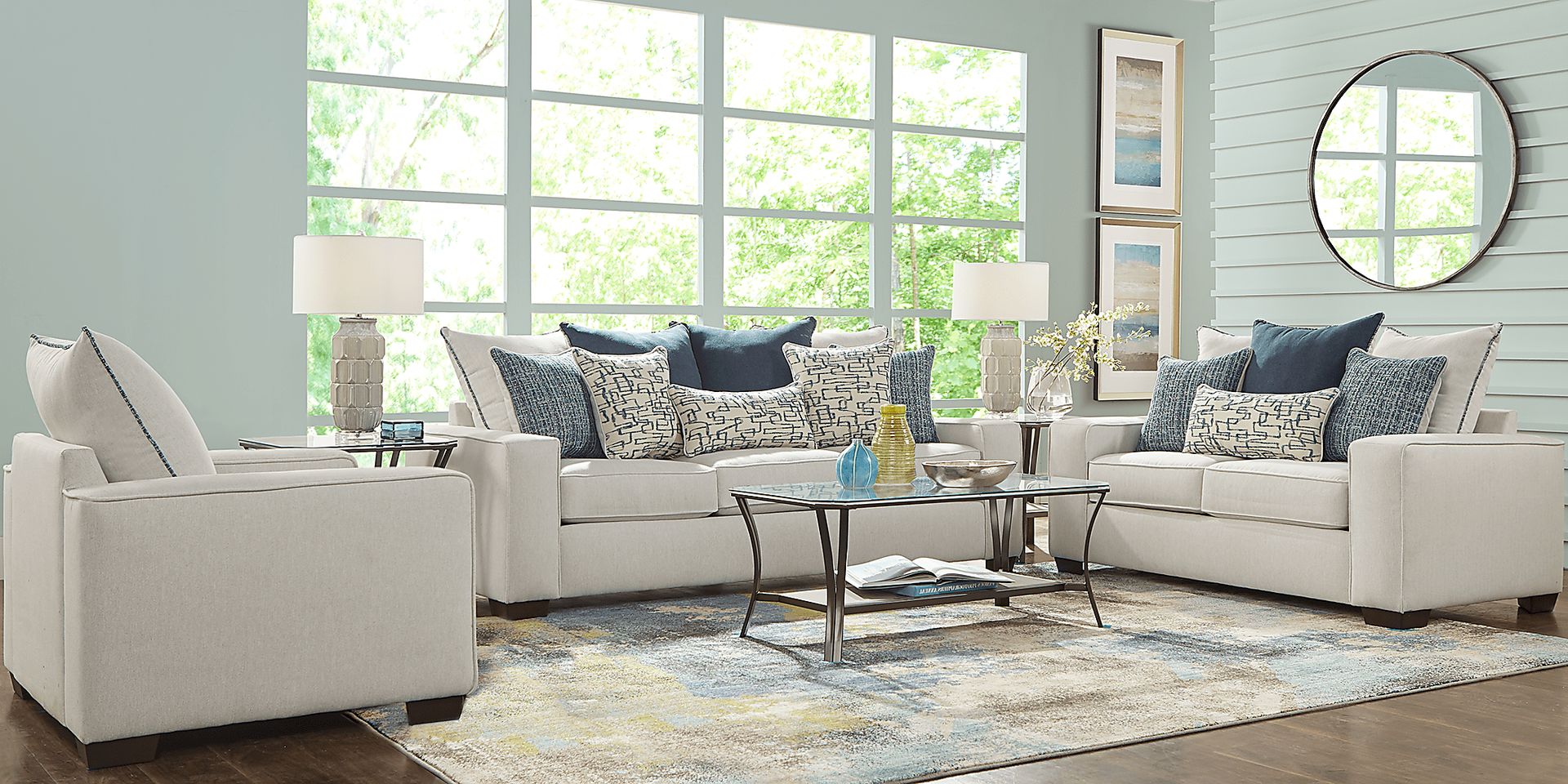 Fiona Lane Beige 7 Pc Living Room - Image 1