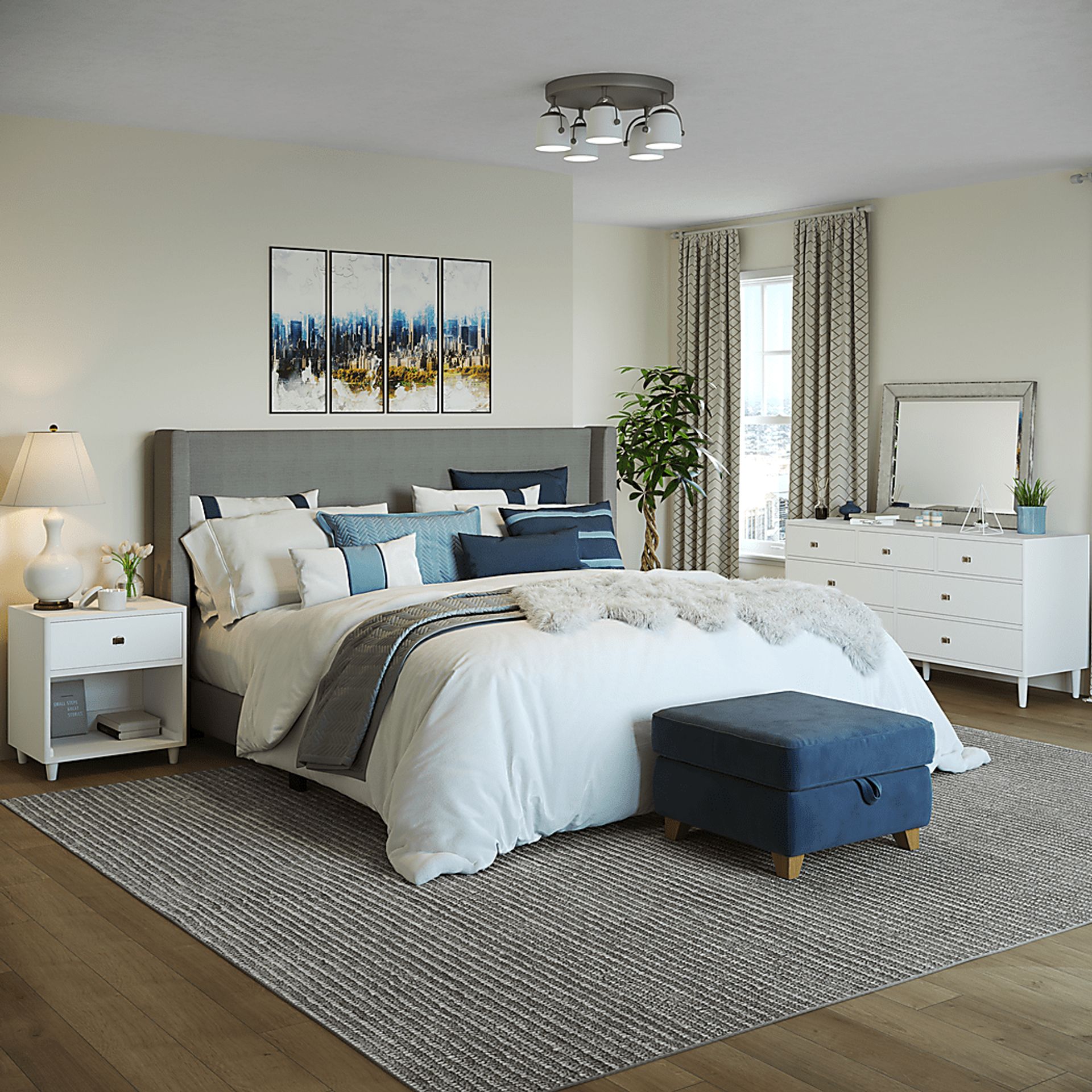 Fionelle Light Gray King Bed - Image 7