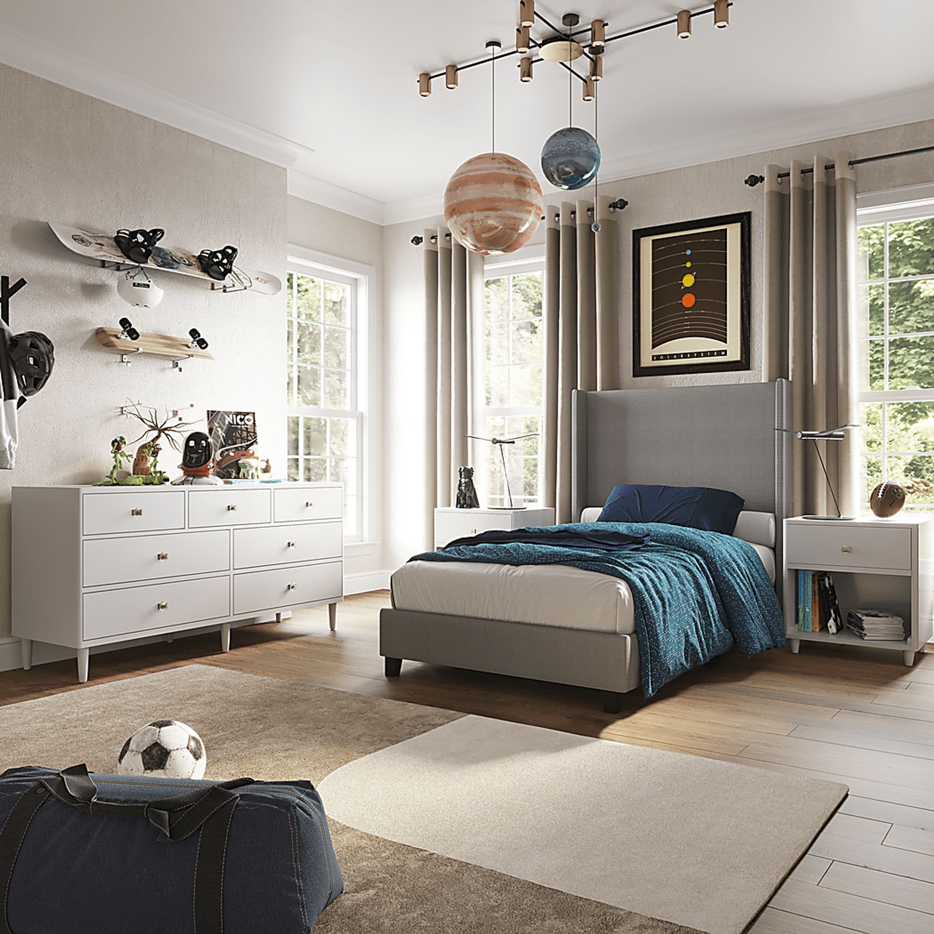Fionelle Light Gray Twin Bed - Image 7