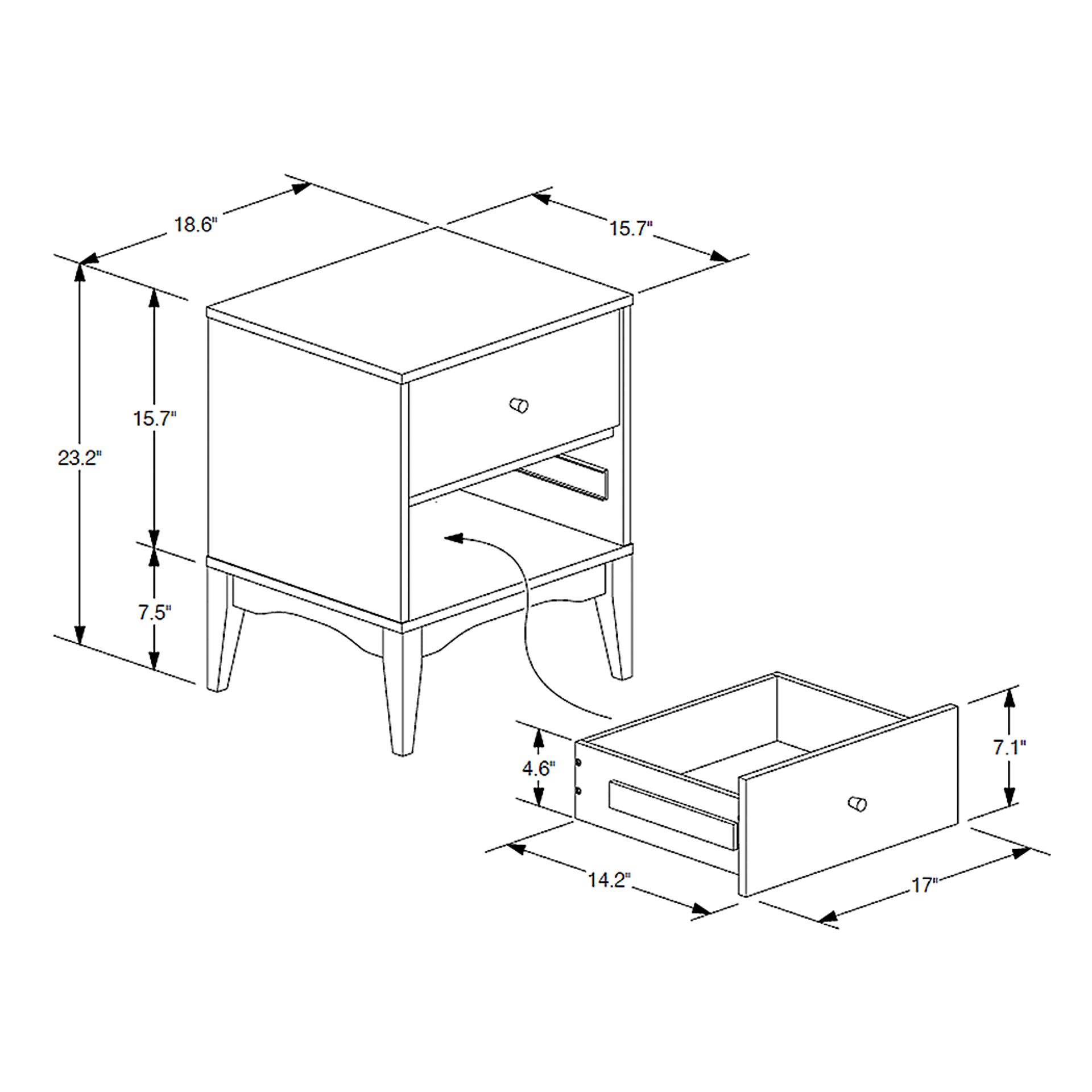 Fireberry Brown Nightstand - Image 11