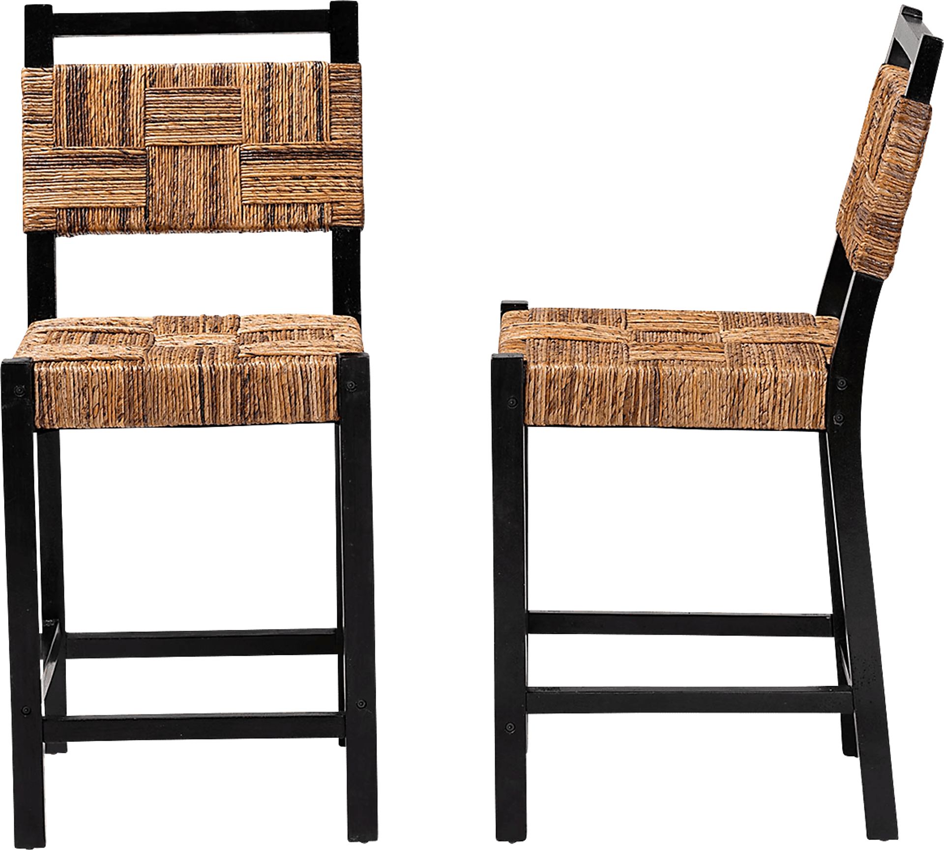 Firecasty Brown and Black Counter Height Stool, Set of 2 - Image 3