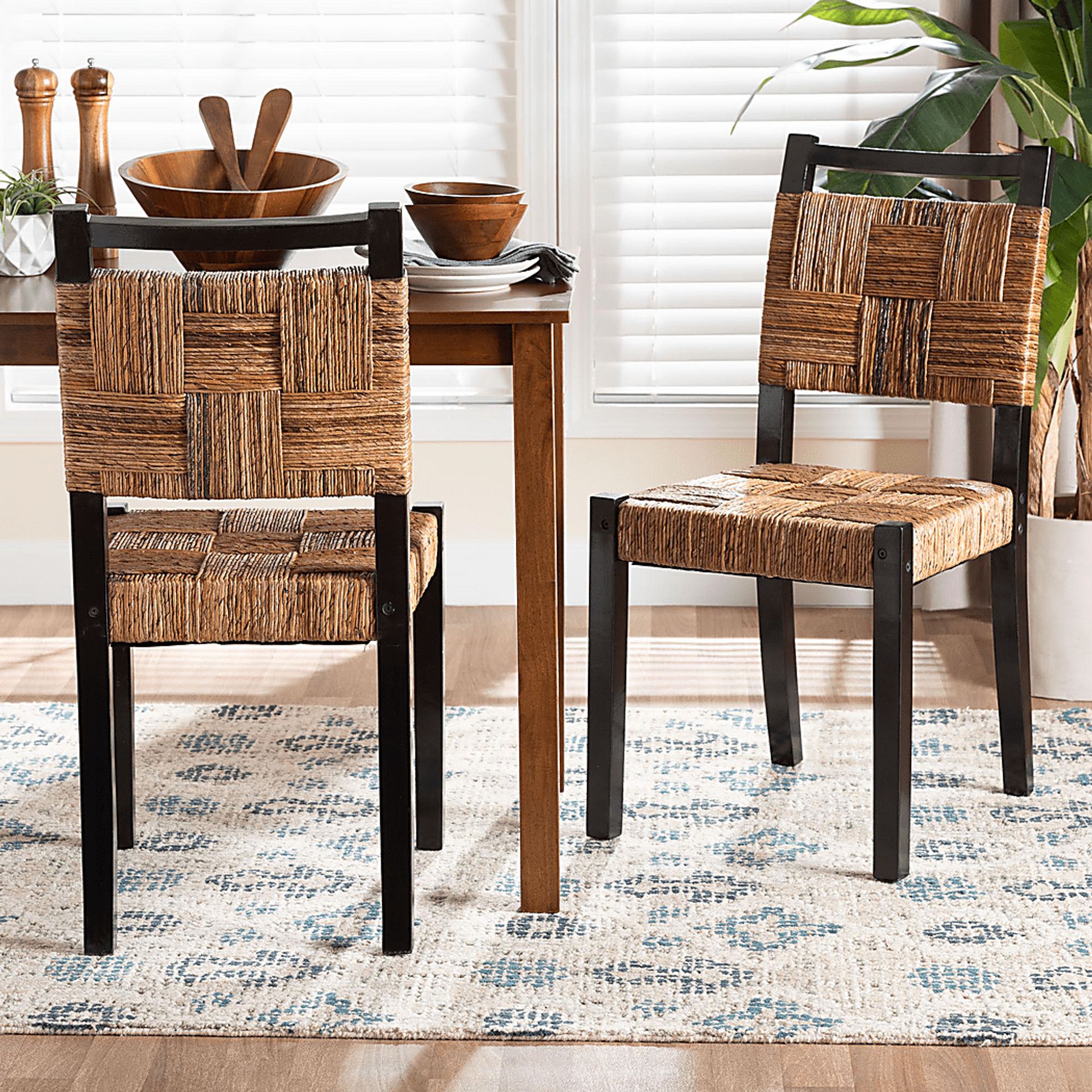 Firecasty Brown and Black Dining Chair, Set of 2 - Image 2