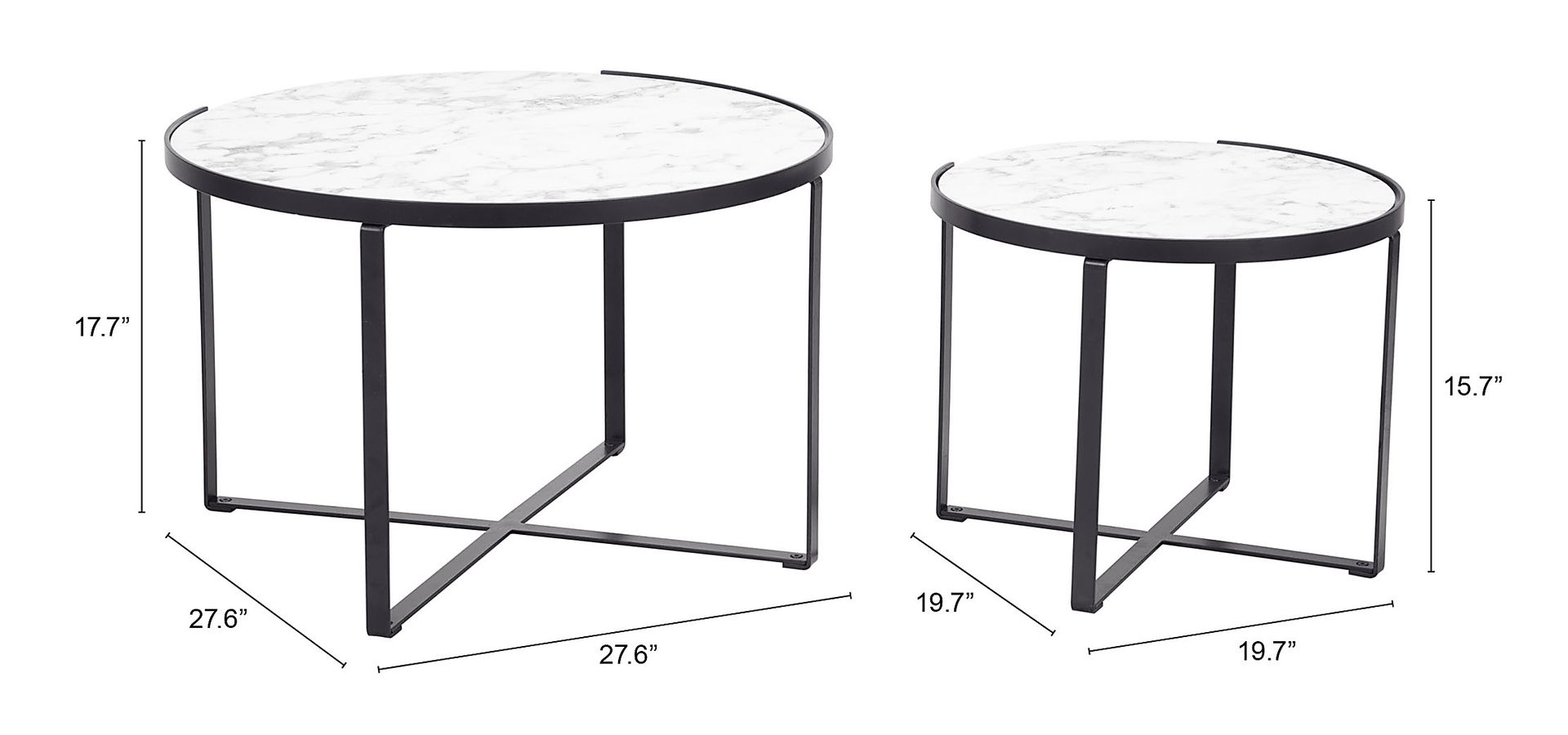 Fireweed White Cocktail Table, Set of 2 - Image 11