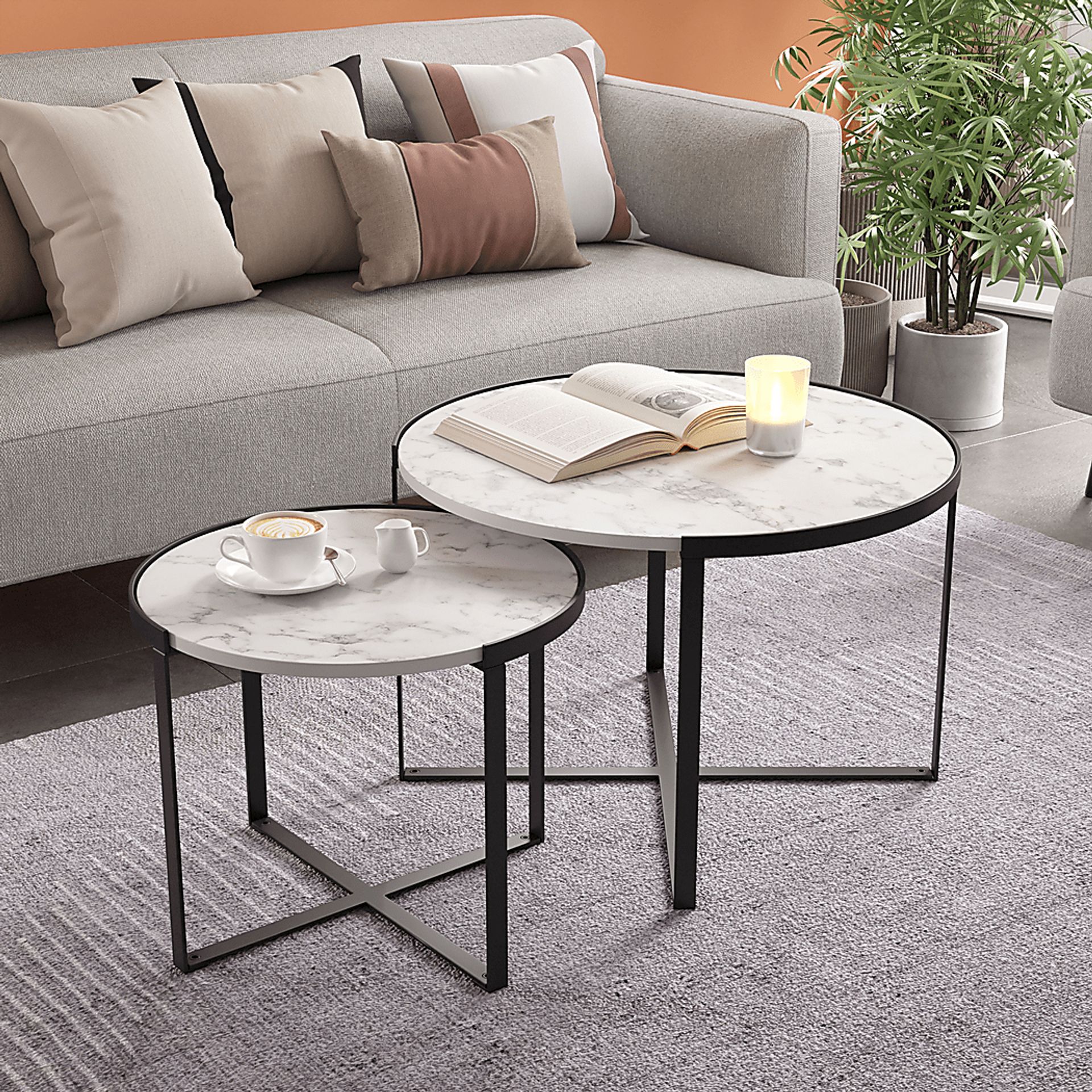 Fireweed White Cocktail Table, Set of 2 - Image 12