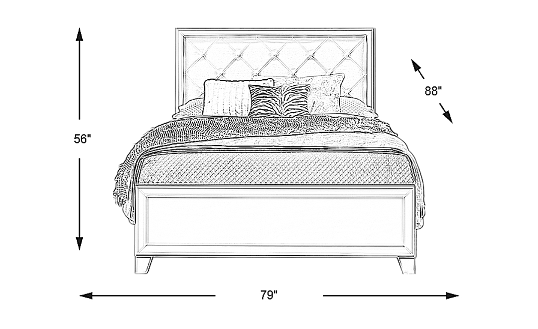 First Avenue Charcoal 3 Pc King Upholstered Bed