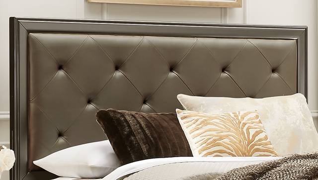 First Avenue Charcoal 3 Pc Queen Upholstered Bed - Thumbnail - Image 3