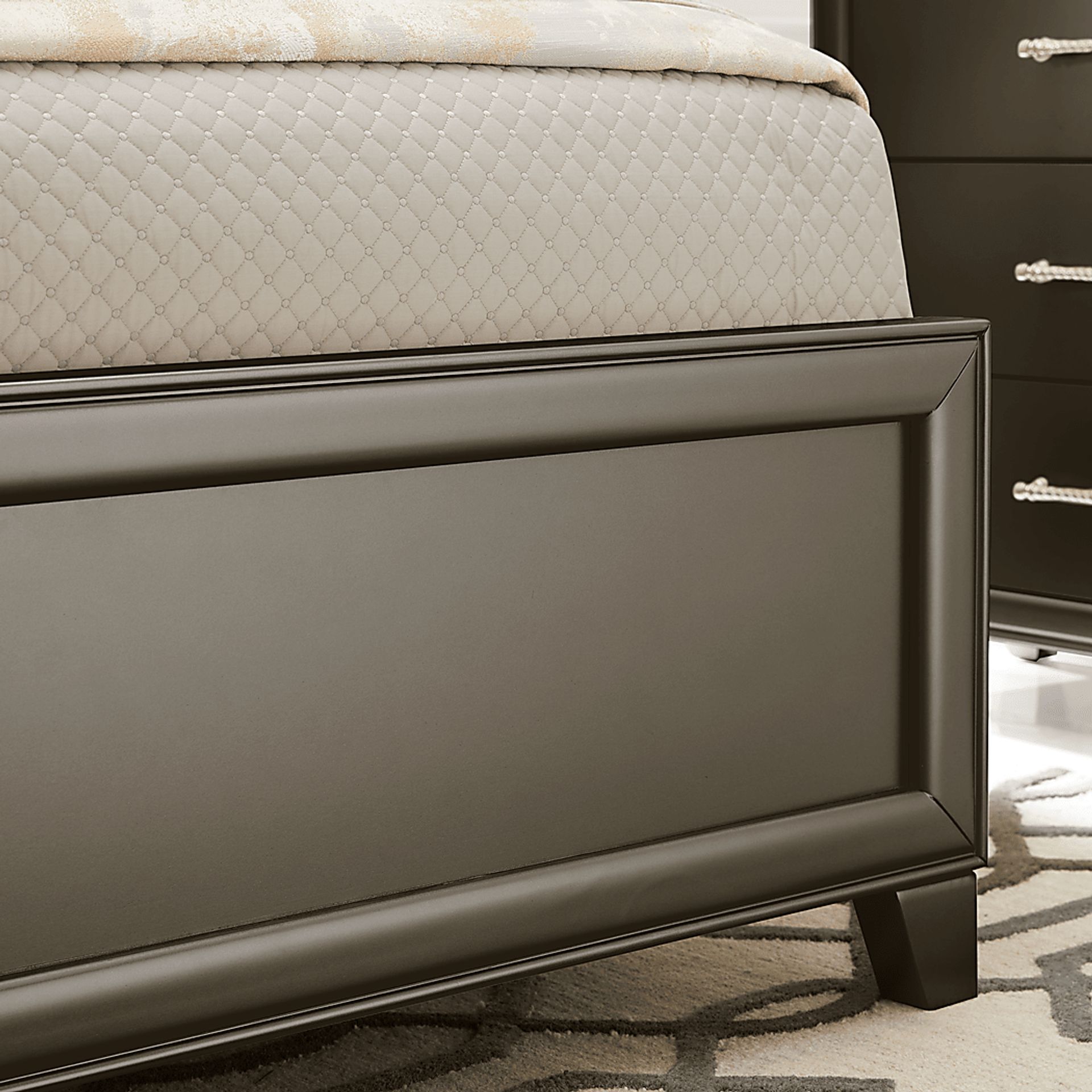 First Avenue Charcoal 3 Pc Queen Upholstered Bed - Image 4
