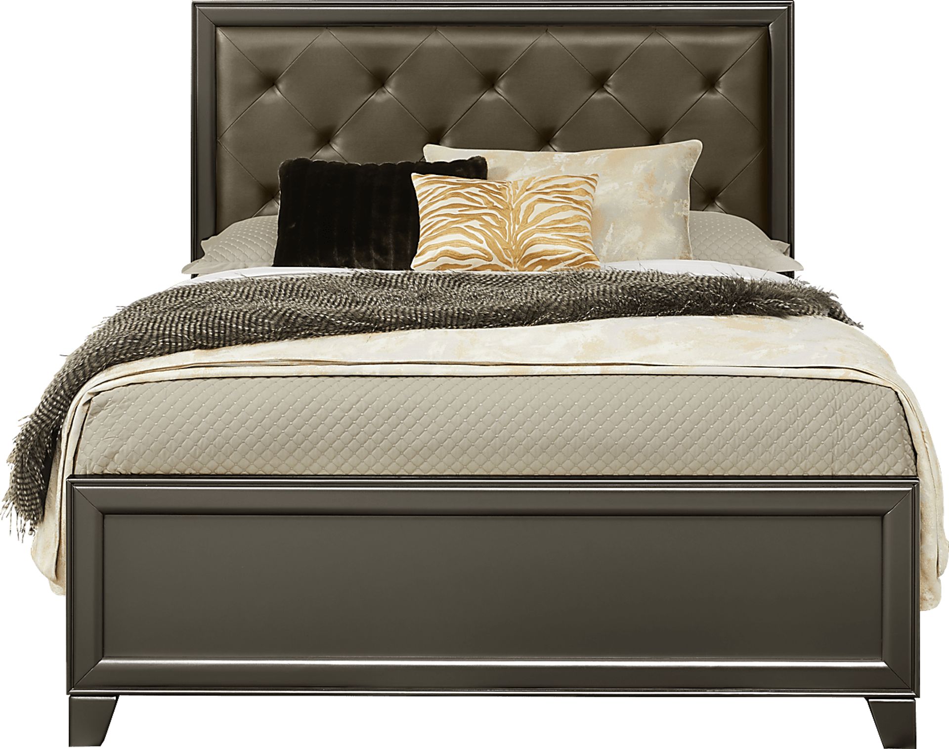 First Avenue Charcoal 3 Pc Queen Upholstered Bed - Image 1