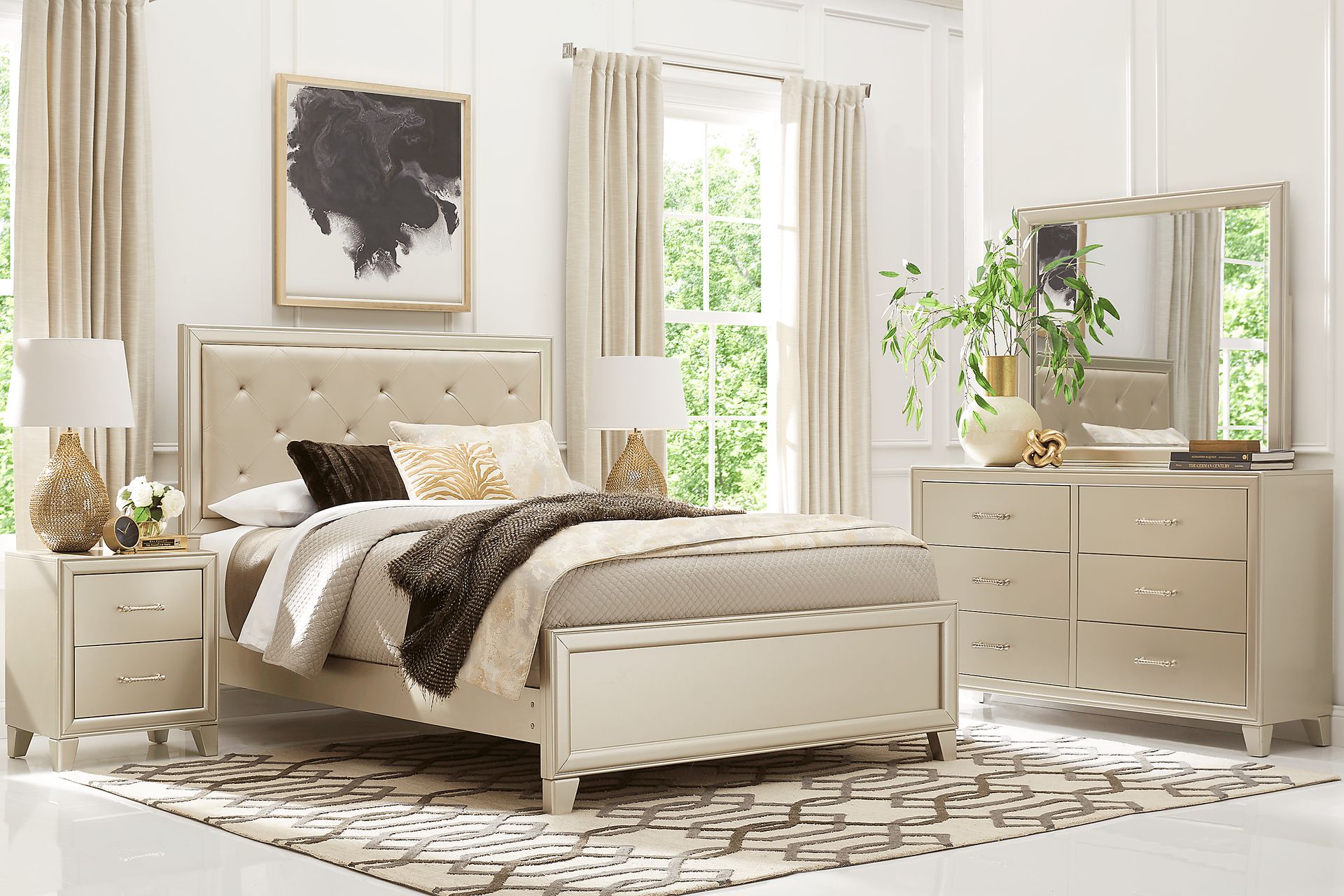 First Avenue Platinum 7 Pc Queen Upholstered Bedroom - Image 1