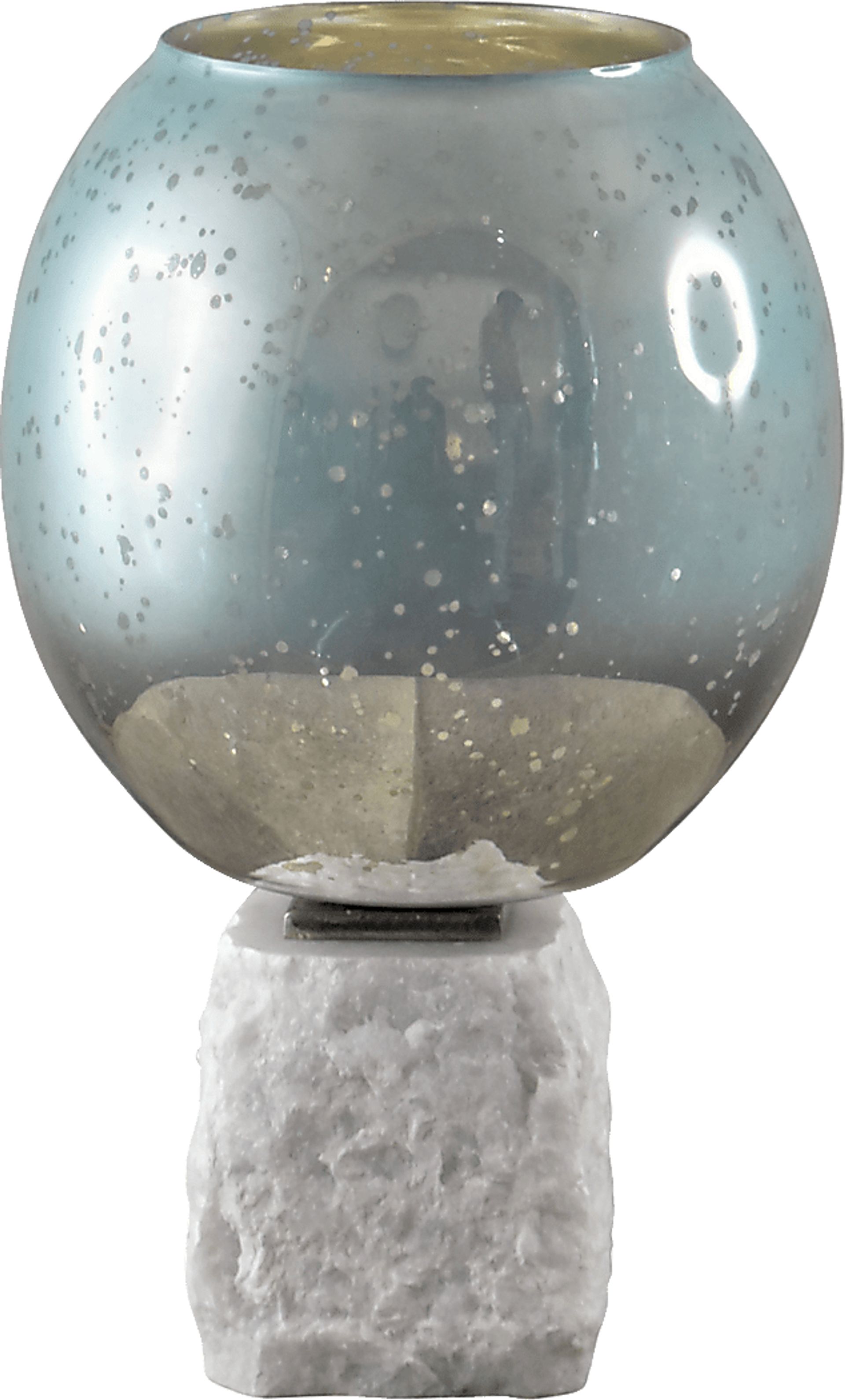 Firth Blue 13 in. Pillar Candle Holder - Image 1
