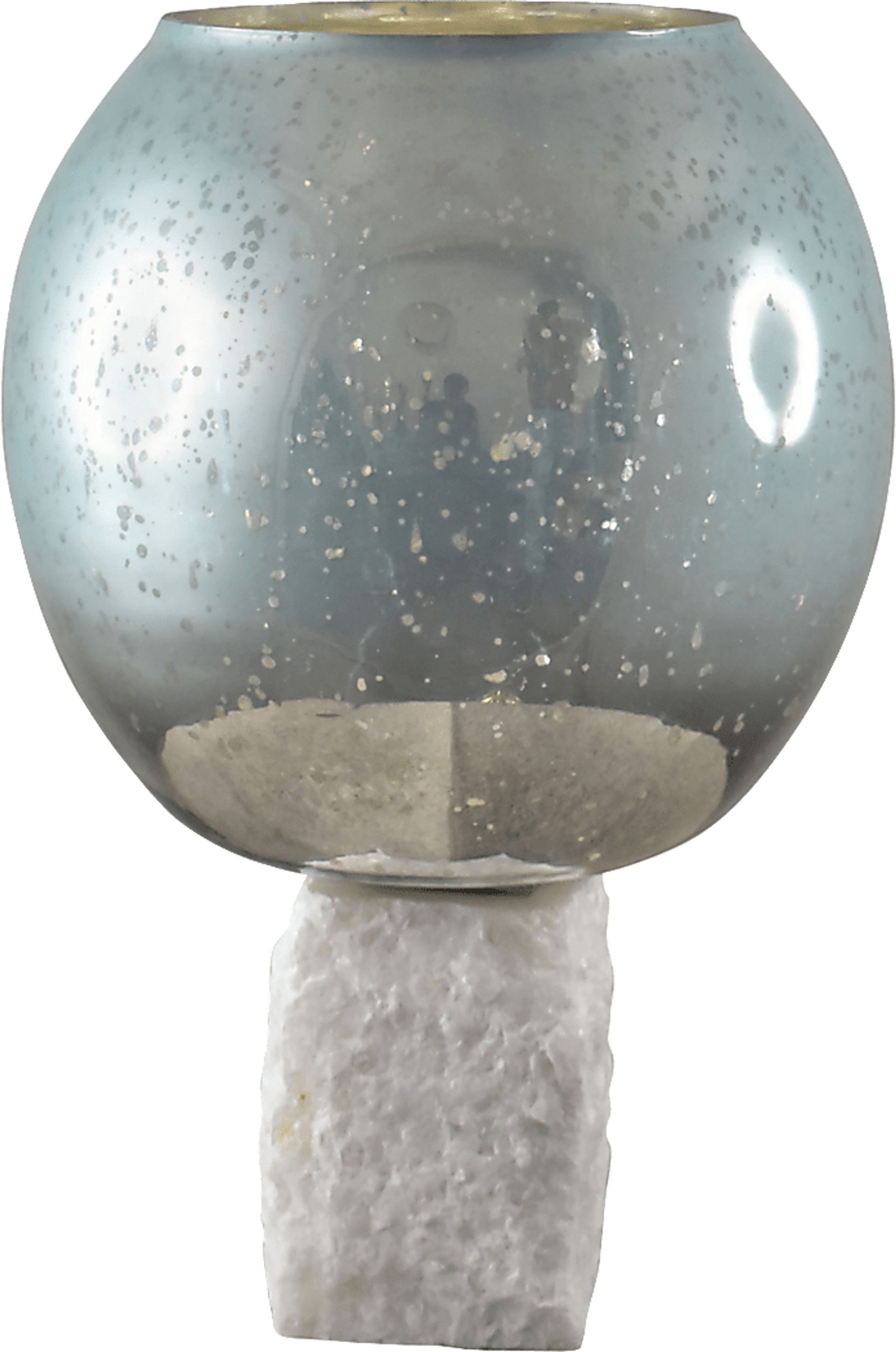 Firth Blue 15 in. Pillar Candle Holder - Image 1