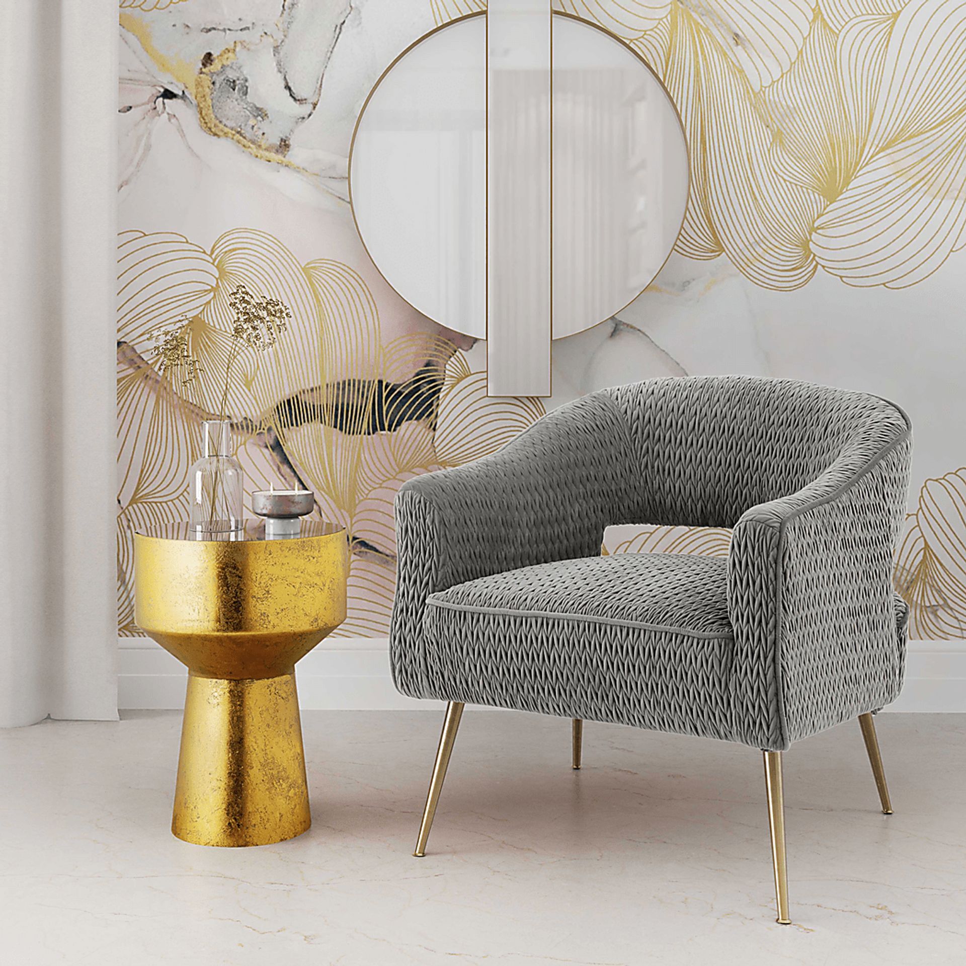 Fisalia Gray Accent Chair - Image 2
