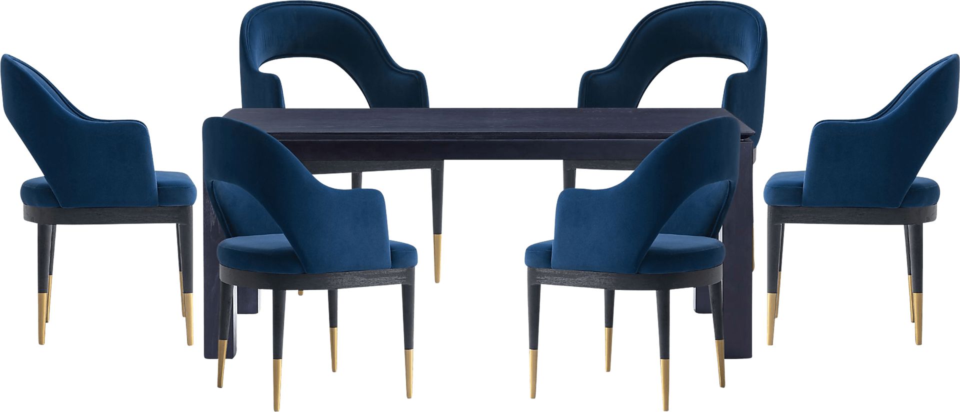 Fischbeck Black and Blue 7 Pc Dining Table Set - Image 1