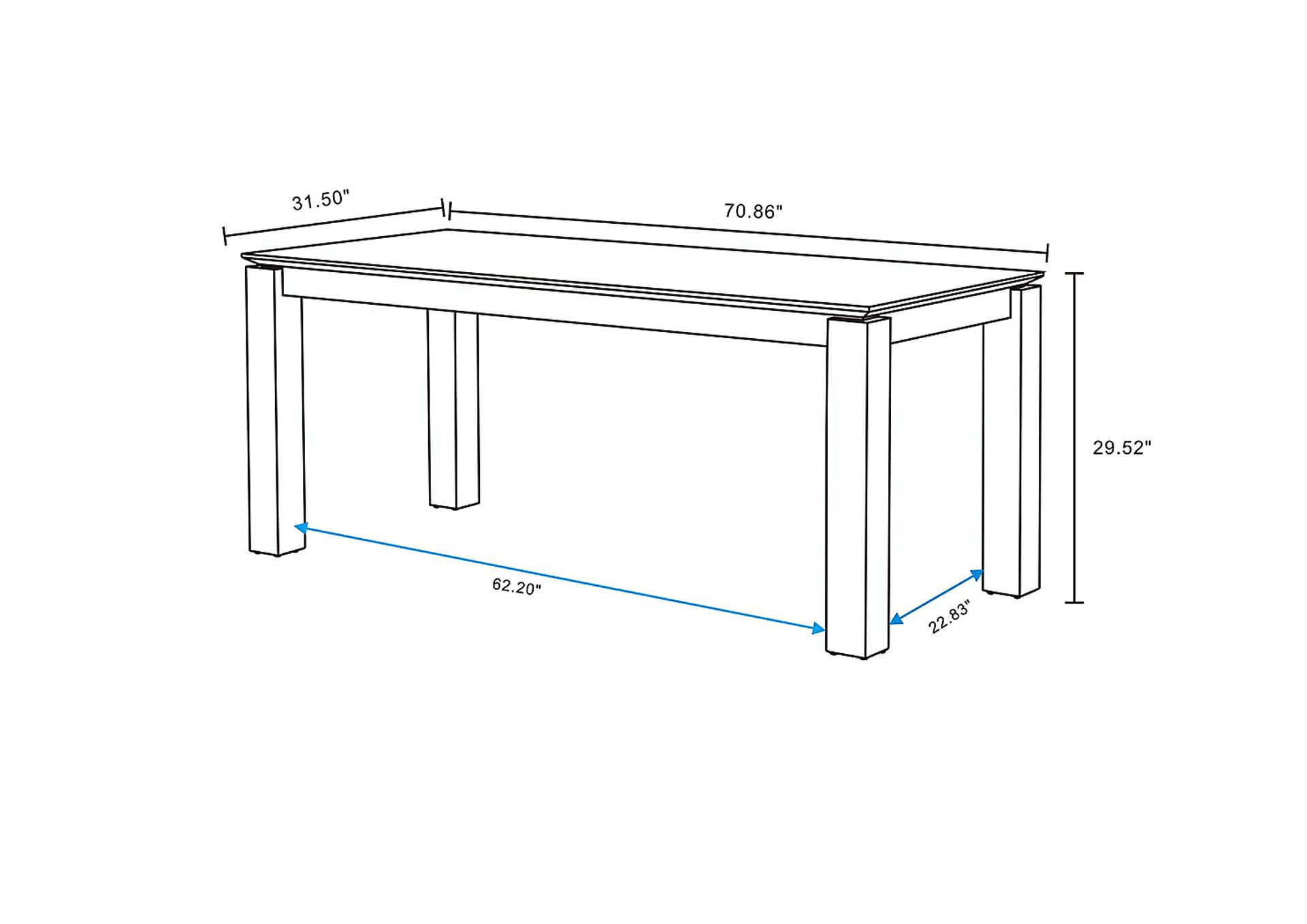 Fischbeck Natural and Blue 7 Pc Dining Table Set - Image 4