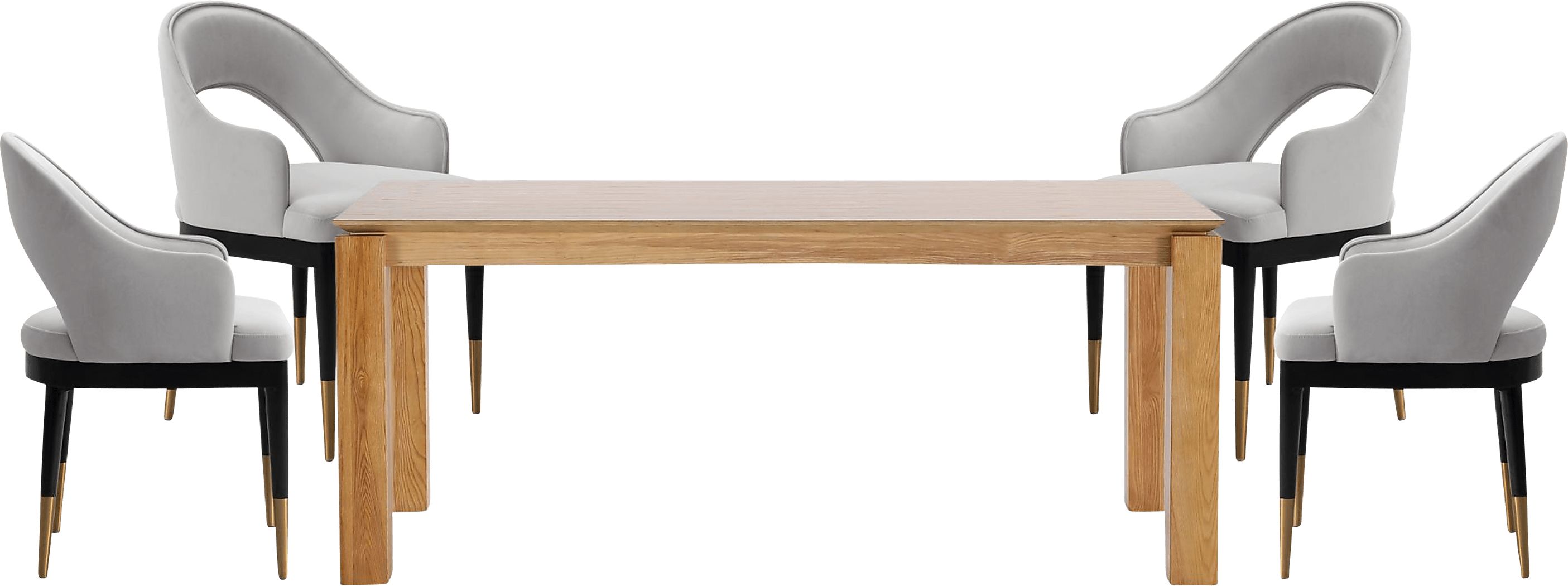 Fischbeck Natural and Light Gray 5 Pc Dining Table Set