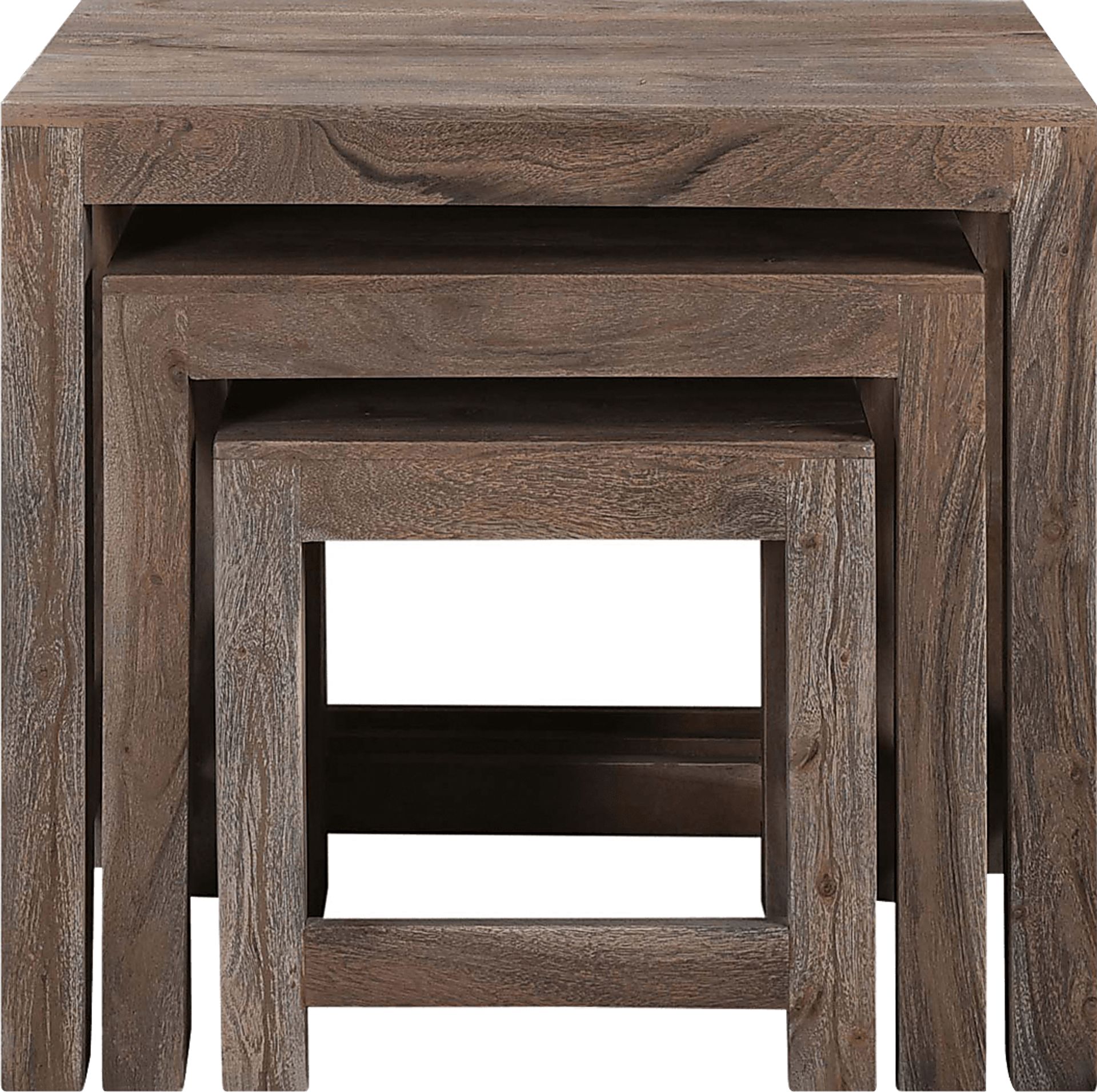 Fishamble Brown Nesting Tables, Set of 3 - Image 2