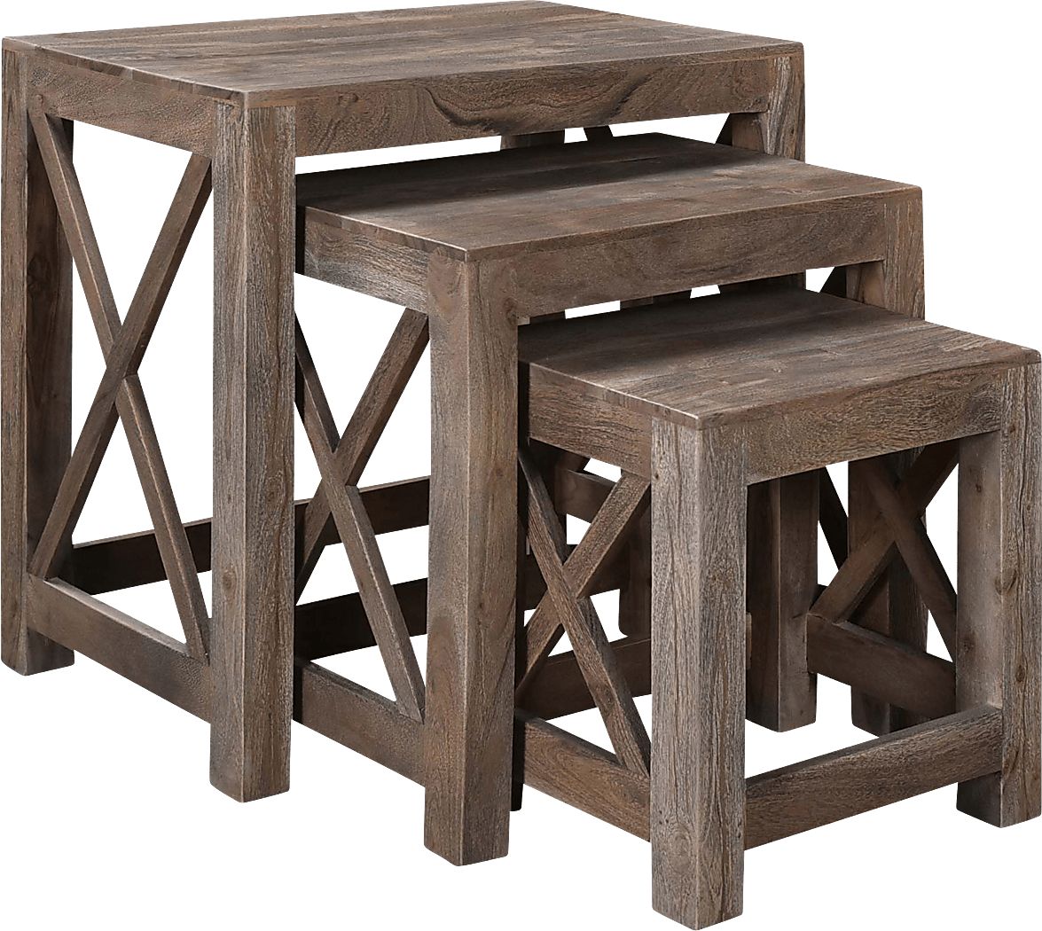 Fishamble Brown Dark Wood Set Of 3 Nesting Tables | Rooms to Go
