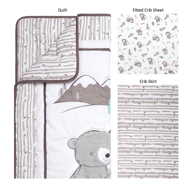 Fishing Friends Gray 3 Pc Baby Bedding Set - Thumbnail - Image 2