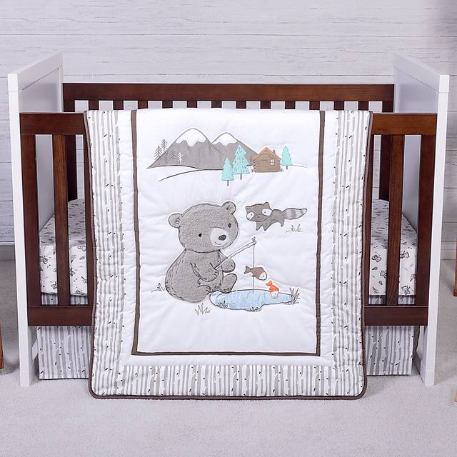 Fishing Friends Gray 3 Pc Baby Bedding Set - Thumbnail - Image 3