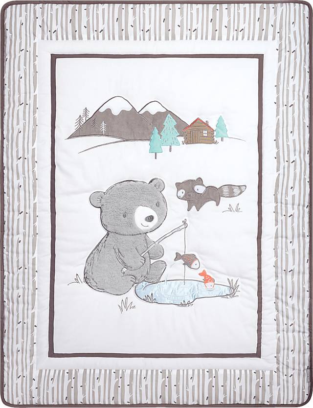 Fishing Friends Gray 3 Pc Baby Bedding Set - Thumbnail - Image 4