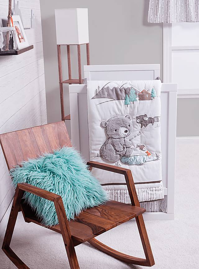 Fishing Friends Gray 3 Pc Baby Bedding Set - Thumbnail - Image 9