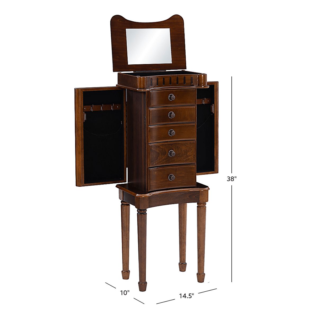 Fitchway Brown Jewelry Armoire