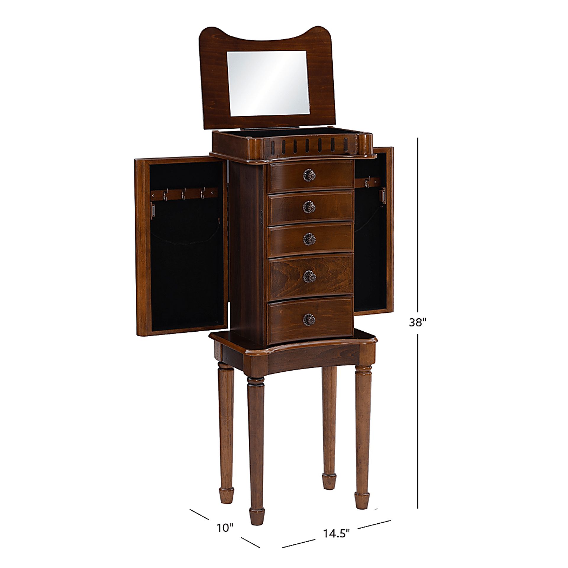Fitchway Brown Jewelry Armoire - Image 15