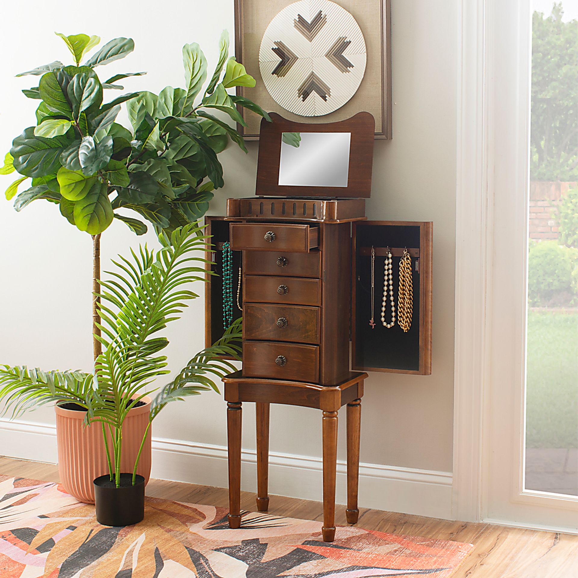 Fitchway Brown Jewelry Armoire - Image 3