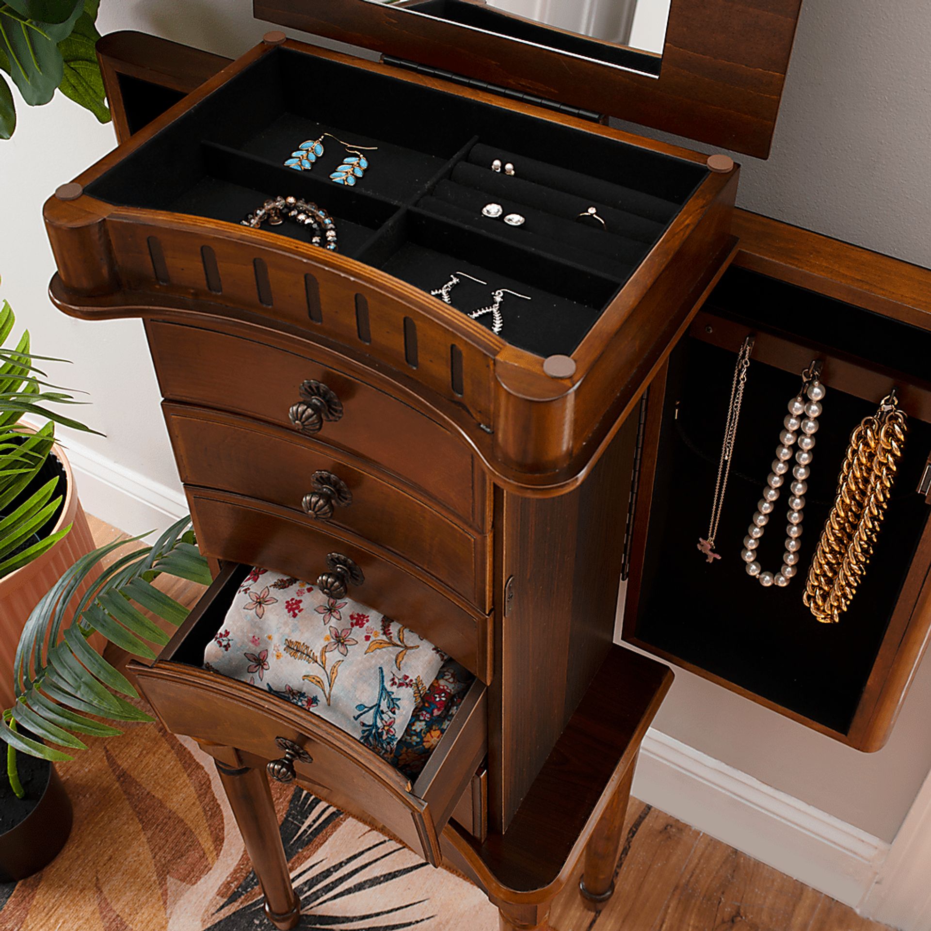 Fitchway Brown Jewelry Armoire - Image 5