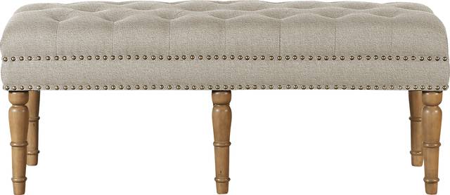 Fittonia Beige Upholstered Bench - Thumbnail - Image 2