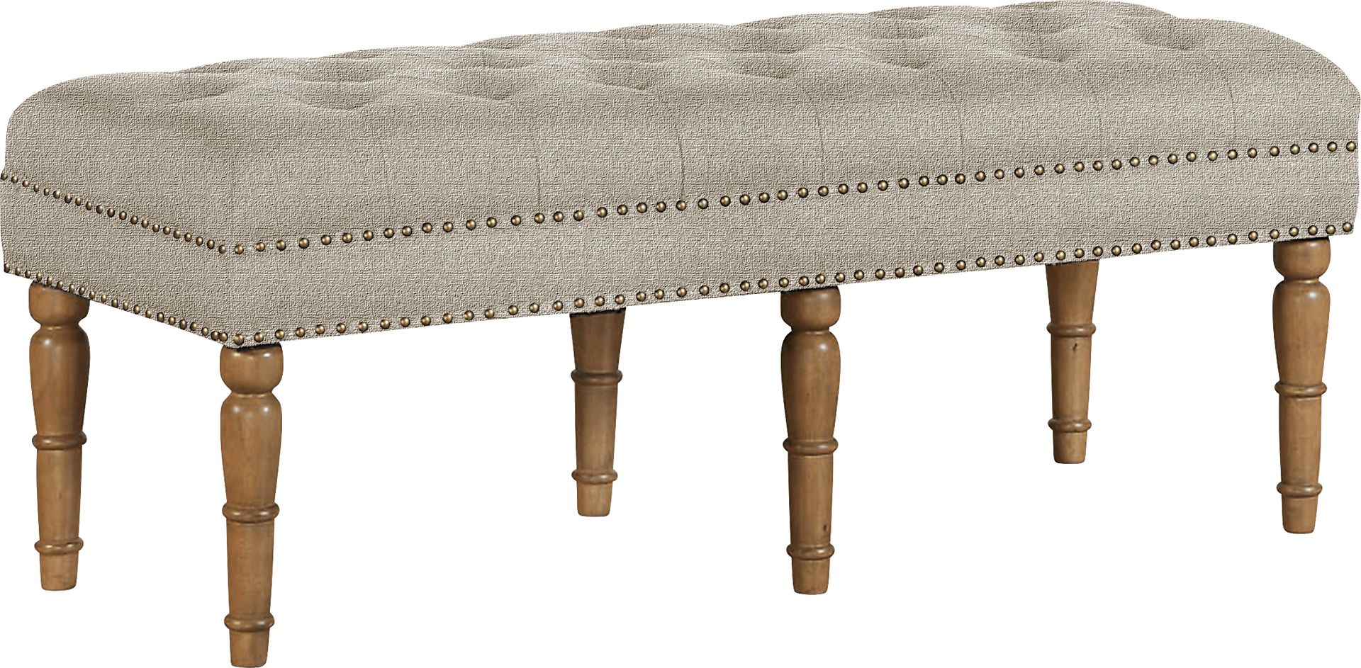 Fittonia Beige Upholstered Bench - Image 1