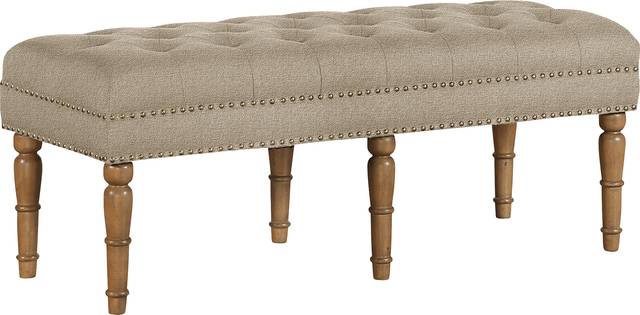 Fittonia Brown Upholstered Bench - Thumbnail - Image 1